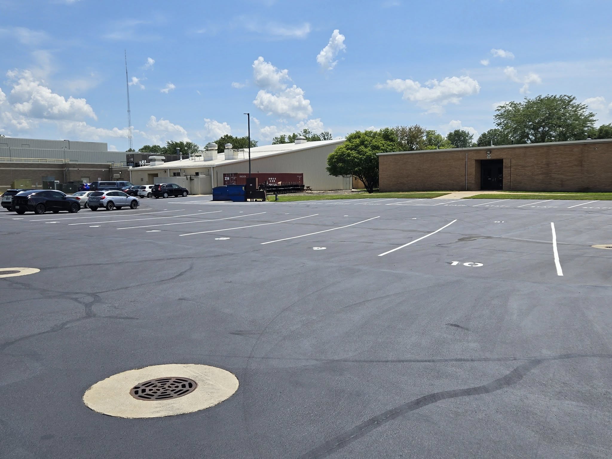 westville high school asphalt parking lot with striping
