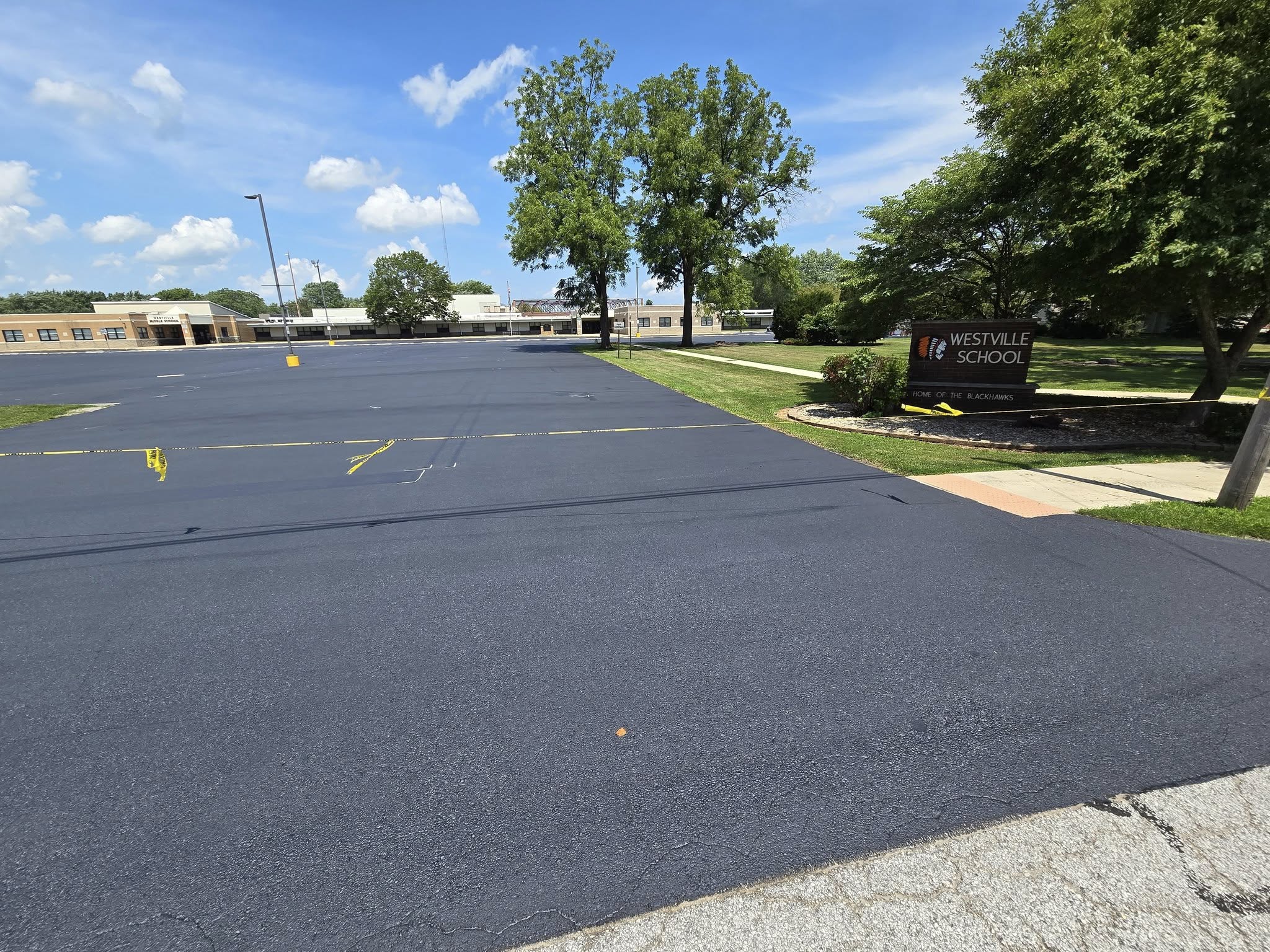 westville high school asphalt parking lot