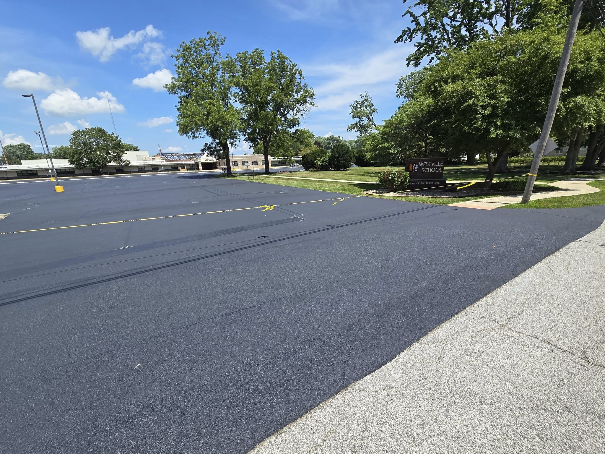 westville high school asphalt parking lot